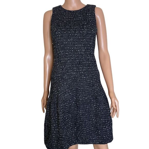 Michael Michael dress Black/White Print geometric pattern fit flare career SZ 2 - Picture 4 of 9